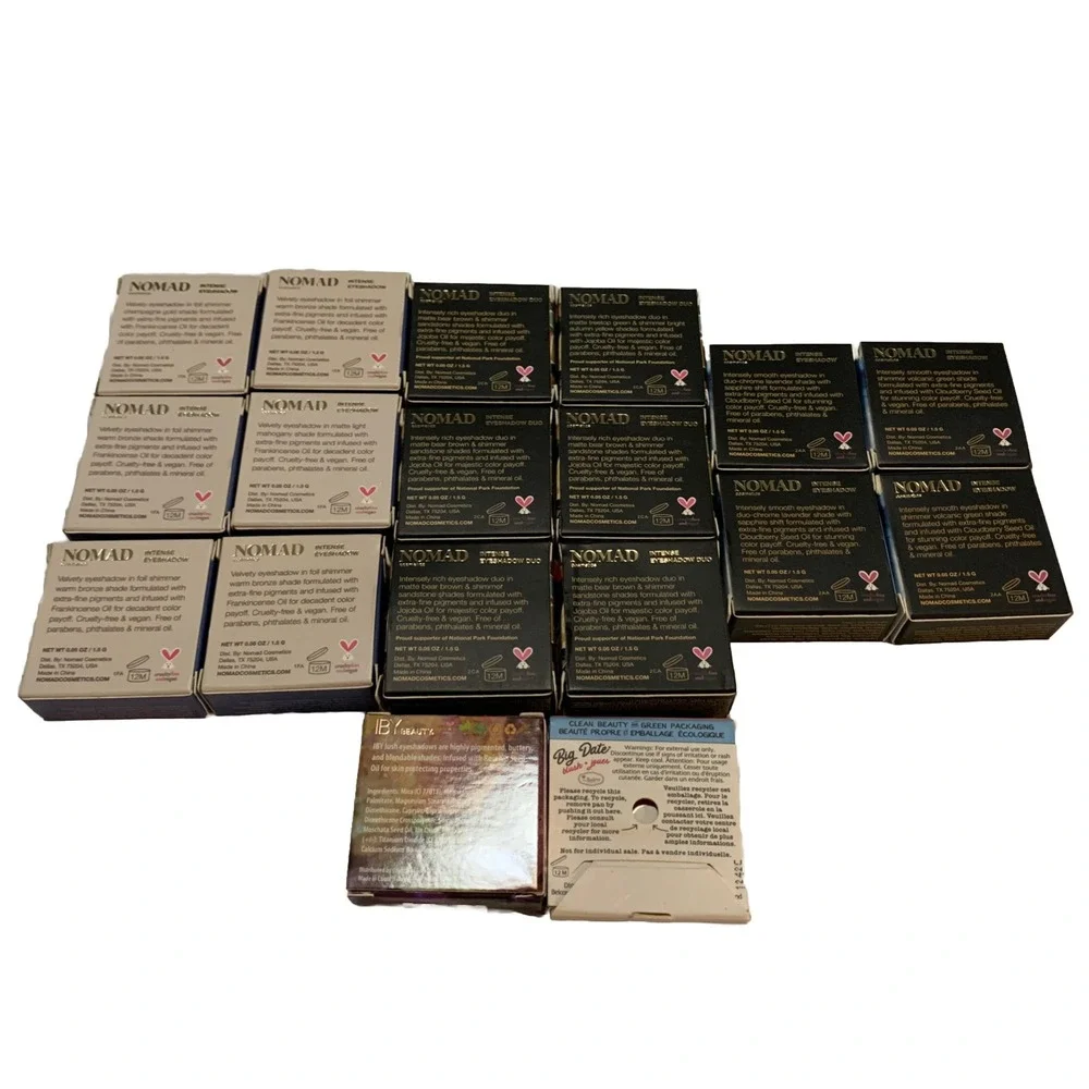 NOMAD Intense Eyeshadows And‎ Duos NEW .05oz With 2 Free Gifts Lot Of 16